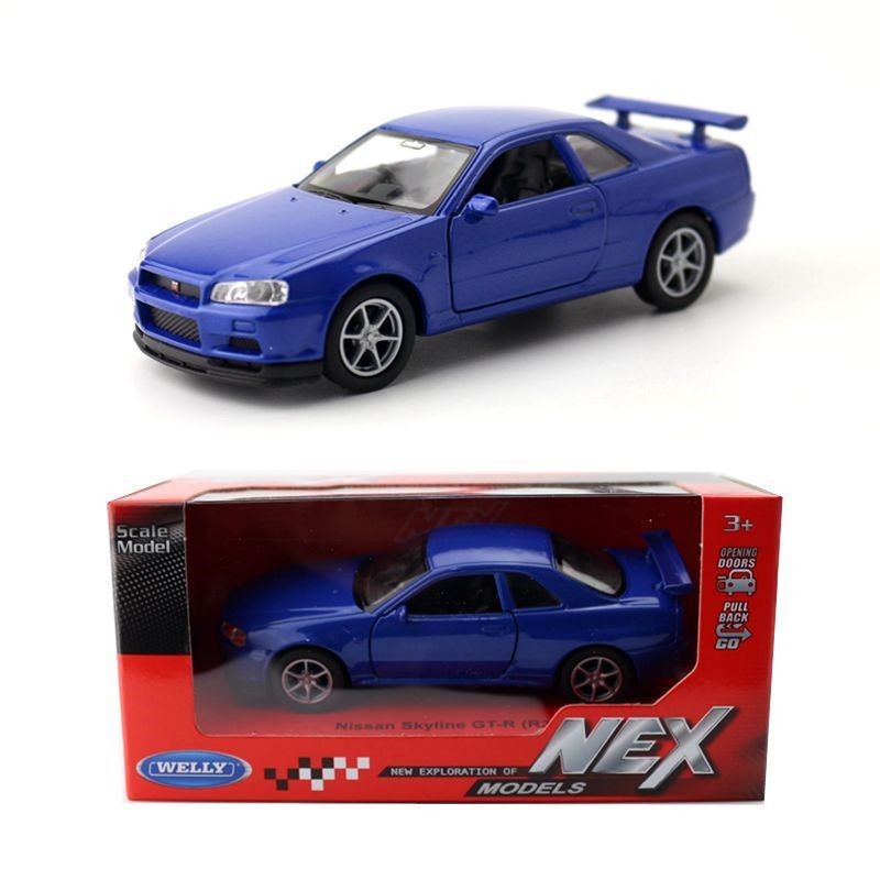 Welly โมเดลรถยนต์ 1:36 Nissan Skyline Gtr R34 ของเล่นสําหรับเด็ก
