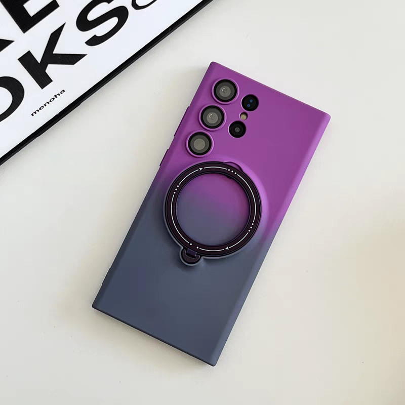 เคสซิลิโคนอ่อนนุ่มไล่โทนสีสําหรับ Samsung S25 S24 Ultra S23 Plus S23 + เคสโทรศัพท์หรูหรา Shockroof ผู้ถือแม่เหล็กปลอก