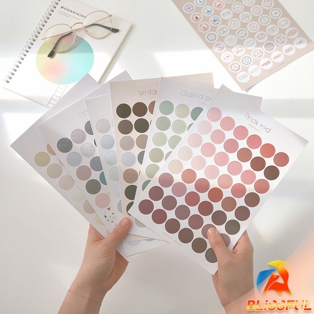 B.F สติกเกอร์ ทรงกลม หลากสีสัน 1 แพ็ค 3 ชิ้น สติกเกอร์ Circular stickers