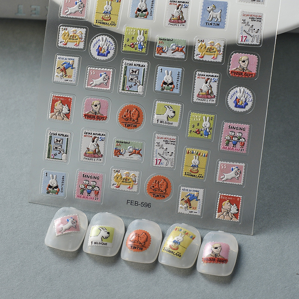 [Meow.Sensei] สติกเกอร์แสตมป์ ลายนูน 5d สําหรับตกแต่งเล็บ diy