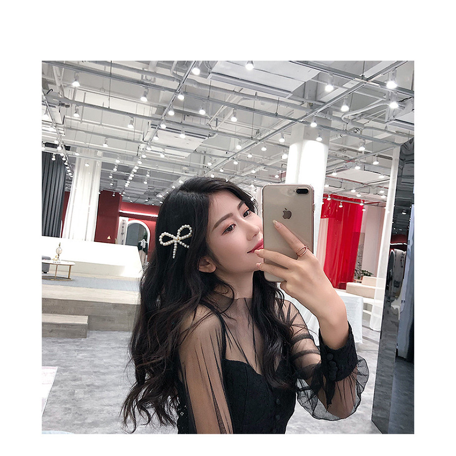 กิ๊บติดผม โลหะ รูปผีเสื้อ ประดับมุก ขนาดเล็ก สําหรับผู้หญิง
