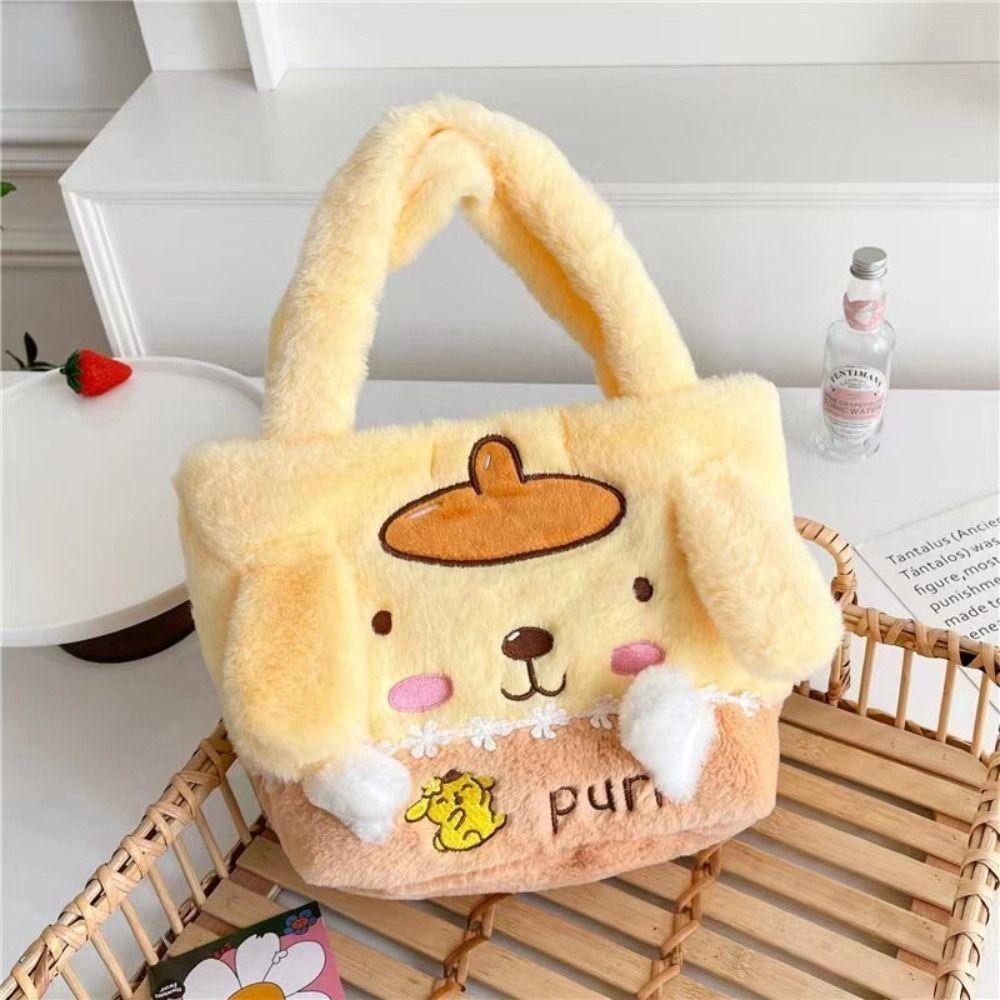 Gesh1 กระเป๋าตุ๊กตา, กระเป๋าสะพายหมีสตรอเบอร์รี่ Cinnamoroll, กระเป๋าถือเย็บปักถักร้อยการ์ตูน Kuromi