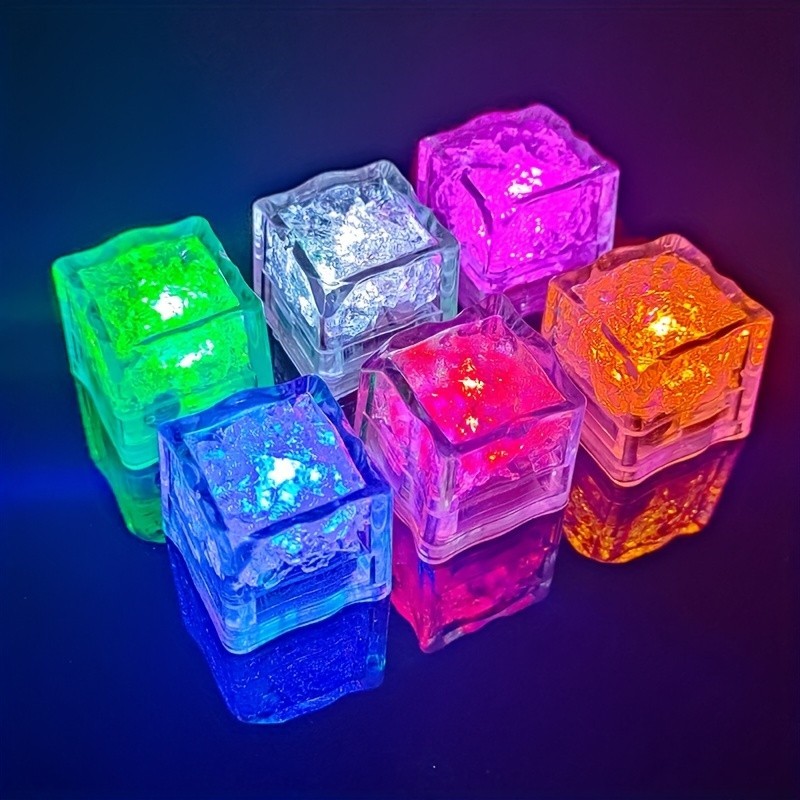 ก้อนน้ําแข็ง LED กันน้ํา เรืองแสงในที่มืด หลากสี สําหรับตกแต่งบาร์ คลับ ดื่มไวน์ งานแต่งงาน ปาร์ตี้ 1 ชิ้น