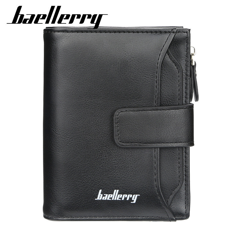 Baellerry กระเป๋าสตางค์ ใบสั้น มีซิป ขนาดใหญ่ จุของได้เยอะ สไตล์เกาหลี สําหรับผู้ชาย