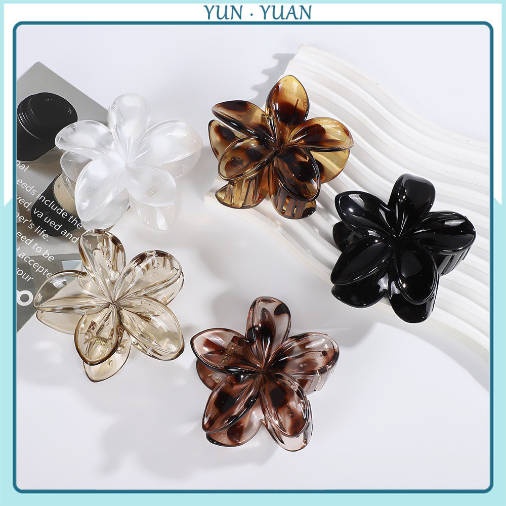 [YUNYUAN]ปิ่นปักผมเซรามิกห้ากลีบแบบด้านสําหรับผู้หญิงกิ๊บติดผมด้านหลังศีรษะที่ดูสง่างาม