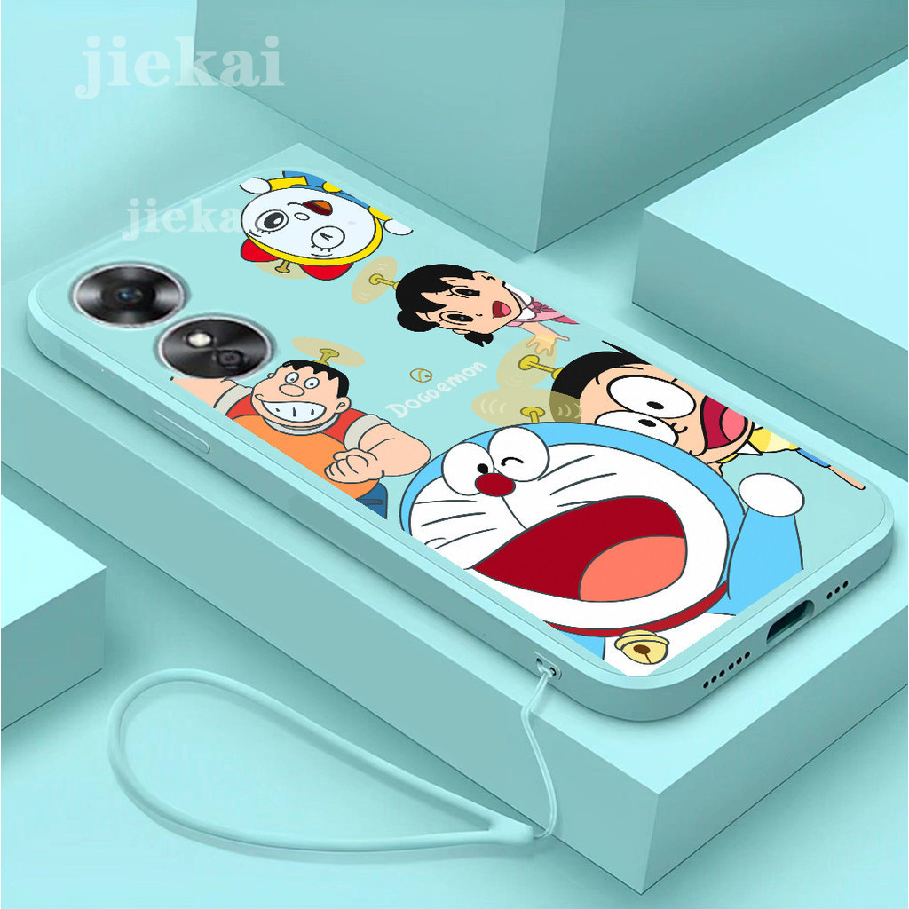 เคส OPPO A18 A17 A16 A17K A16K A58 A38 A78 A76 โทรศัพท์มือถือ ลายการ์ตูนโดราเอมอน สําหรับ