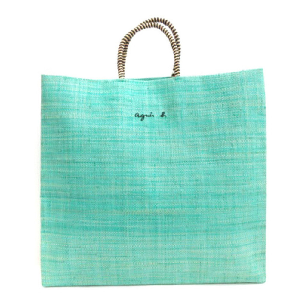 Agnes Bey Agnes B. Raffia Tote Bag Blue ■ECS Direct from Japan Secondhand