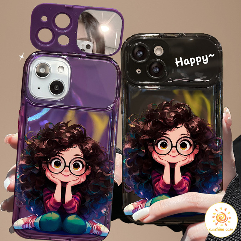 [ส่วนลด]กระจกพลิก กระจกแต่งหน้าสาวผมหยิก เคส ไอโฟน 11 For iPhone 11 12 13 14 15 Pro MAX X XS XR XS 6 7 8 Plus SE2020
