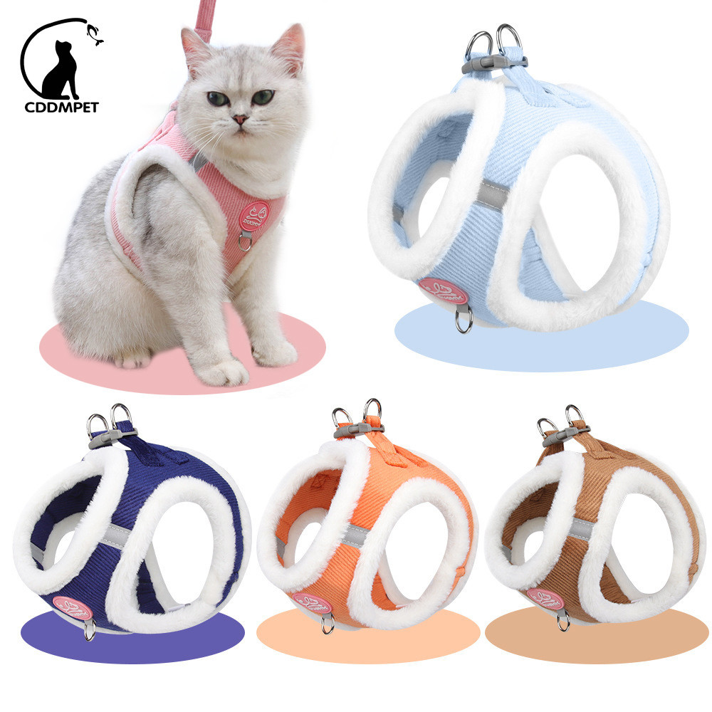 【CDDMPET】ปลอกคอ และสายจูง ผ้ากํามะหยี่ขนนิ่ม ขนาดเล็ก สวมใส่สบาย สําหรับสัตว์เลี้ยง สุนัข แมว