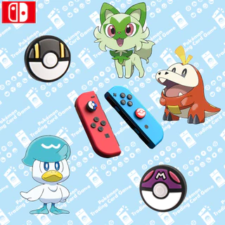 Switch Rocker Caps 1 ชุด Pokémon Ball Design สําหรับ Nintendo Switch 2 / 1 / OLED / Lite Joy-Con Analog Caps ทรงกลม