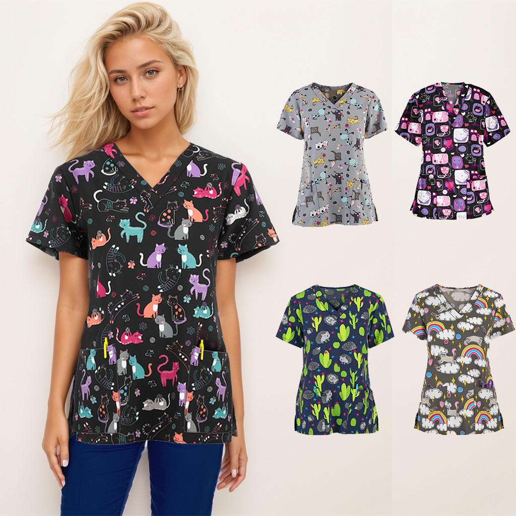【Shirt Only】ชุดเสื้อแขนสั้น แบบบาง พิมพ์ลายการ์ตูนหมอ แฟชั่นฤดูร้อน สําหรับทุกเพศ