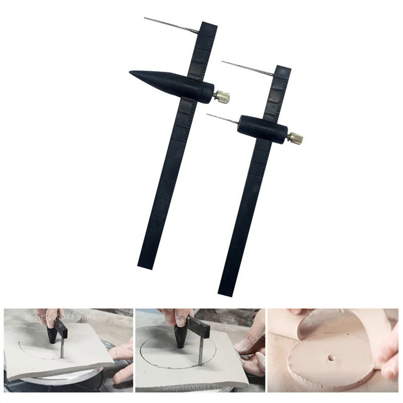Pottery Tools Pottery Clay Circular Cutter Circular Cutting Tool Plastic Measuring Ruler Caliper DIY