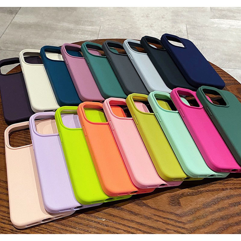 พร้อมส่งในไทย เคสโทรศัพท์ ซิลิโคน สีพื้นพรีเมี่ยม สำหรับ iPhone 15 14 13 12 11 x xs xr xsmax 6,6s,7,8,Pro Max Plus 024