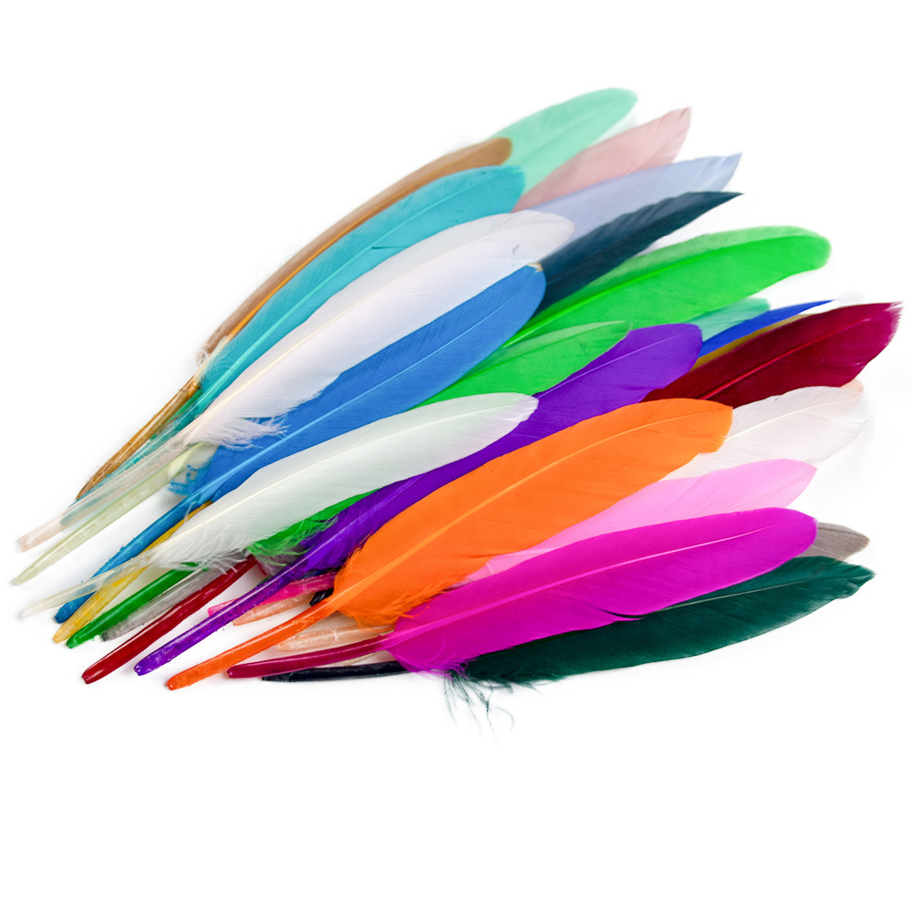 50/100 ชิ้นที่มีสีสัน Goose Feathers พลัมธรรมชาติหน้าแรกตาราง Centerpieces Craft Decor DIY หัตถกรรมงานแต่งงานเสื้อผ้าตกแต่ง