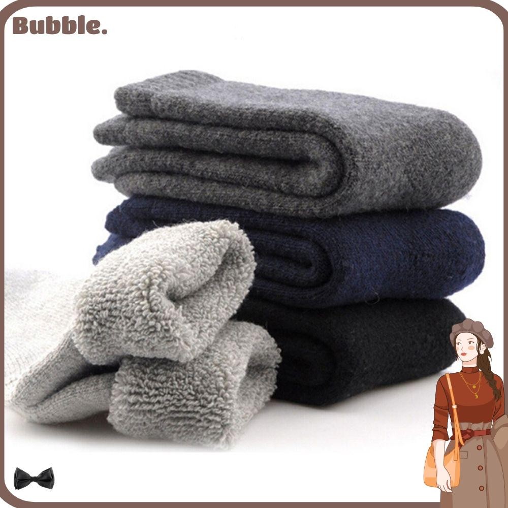 Bubble ถุงเท้า ผ้าวูล ให้ความอบอุ่น เหมาะกับฤดูหนาว สําหรับผู้ชาย 1 คู่ 5 คู่