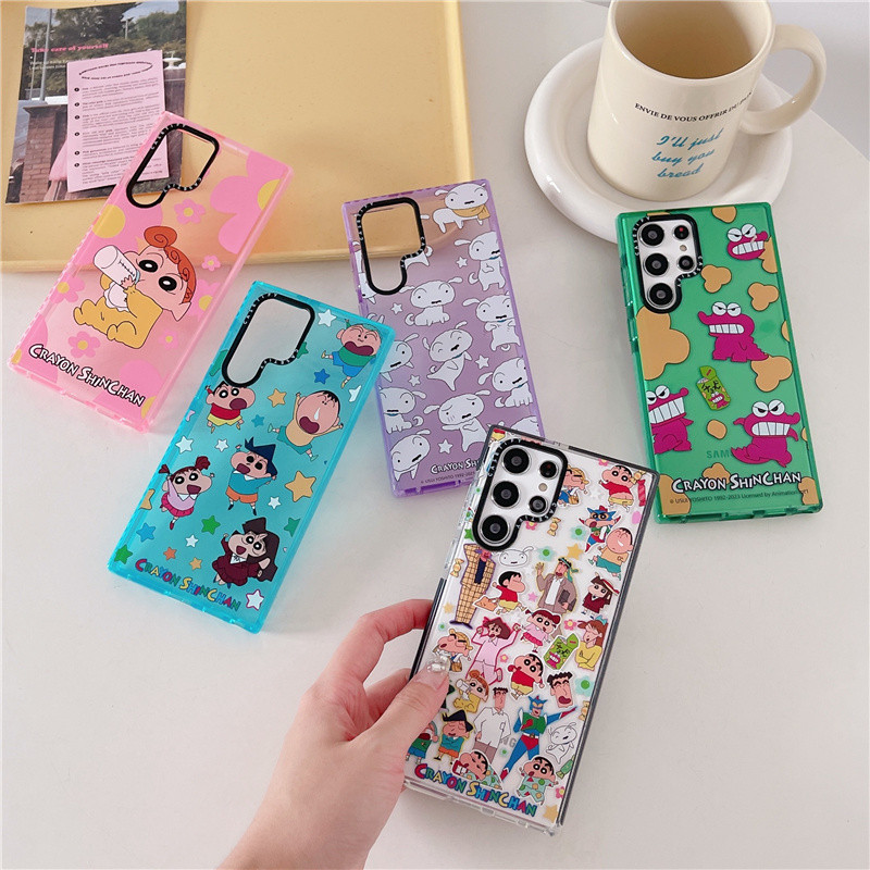 Casetify 【ชินจังเพื่อน】เคสโทรศัพท์มือถือ TPU นิ่ม แบบใส กันกระแทก ลายการ์ตูนน่ารัก สร้างสรรค์ สําหรับ Samsung Galaxy S24 Ultra S24 Plus S24+