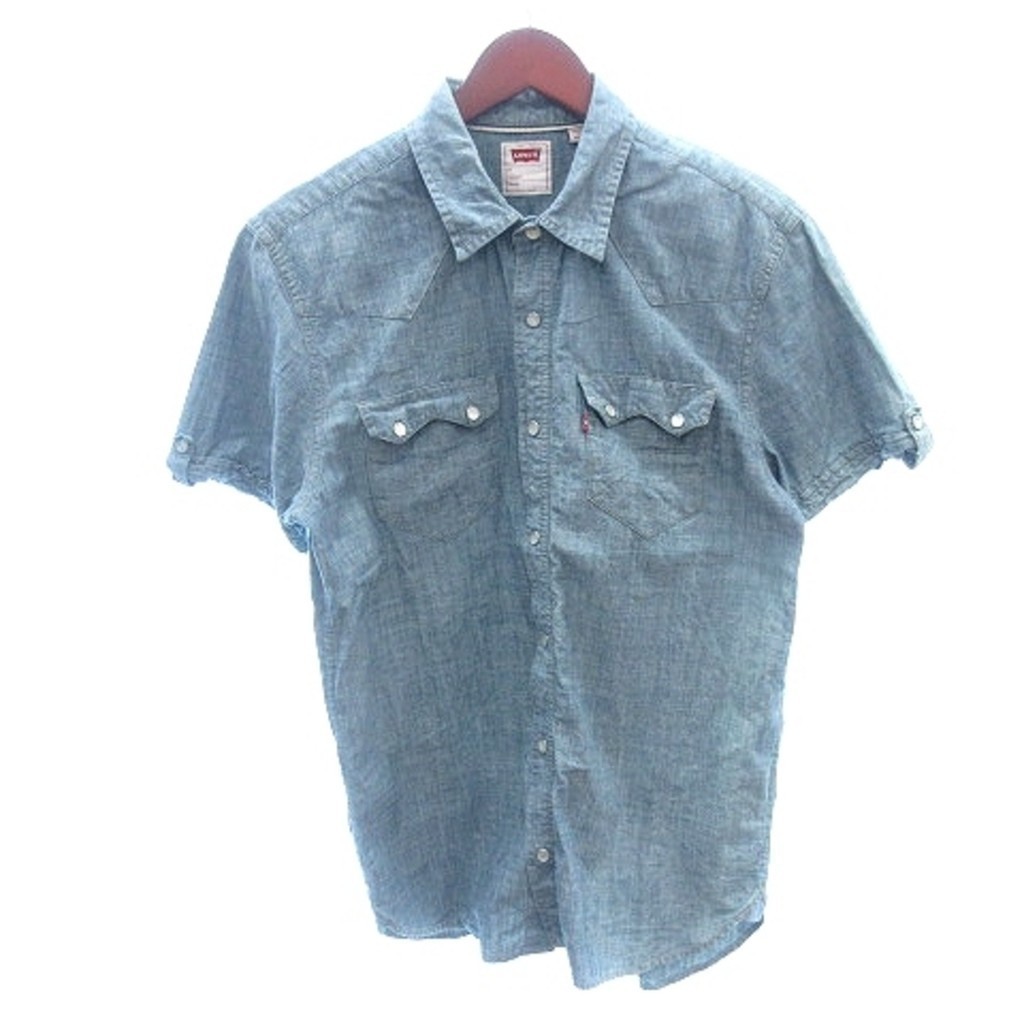 Levi's Chambray Shirt Sten Collar Short Sleeve S Light Blue Direct from Japan Secondhand