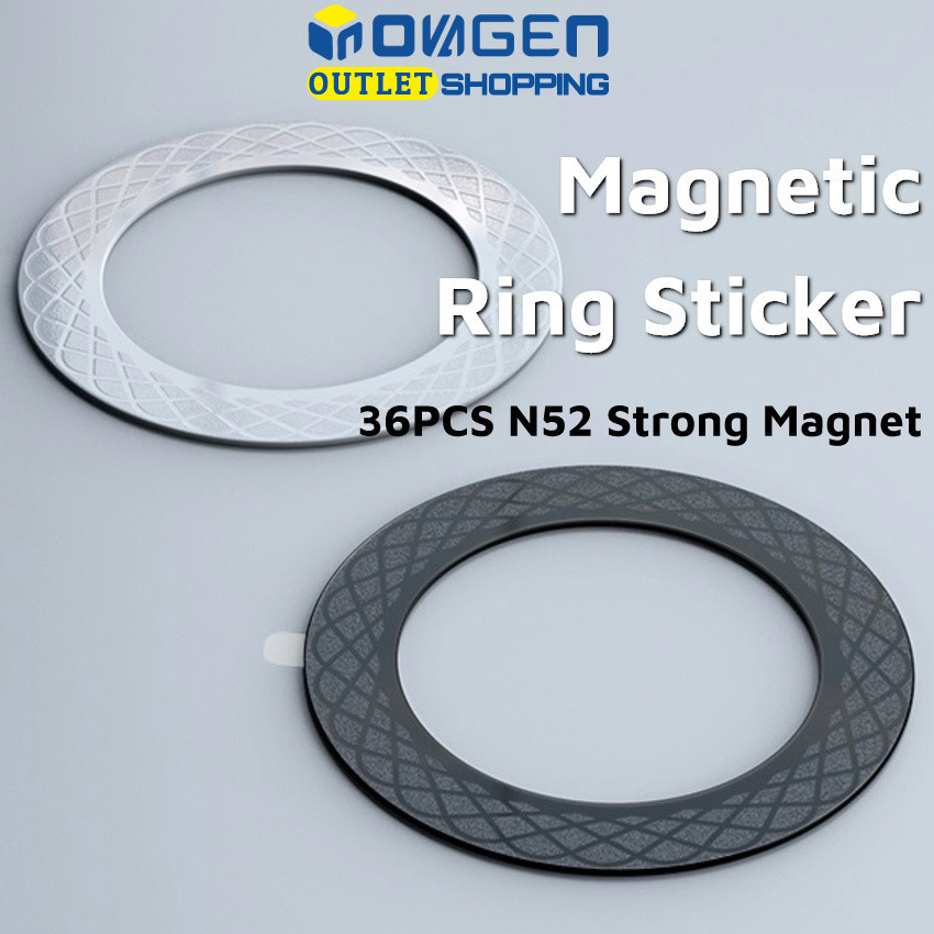 Inoavgen สติกเกอร์แหวนแม่เหล็ก N52 36 ชิ้น สําหรับชาร์จโทรศัพท์