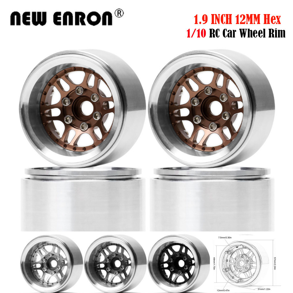1.9" Beadlock Rim RC Hub Negative Offset - อลูมิเนียมอัลลอยด์ 10 มม. สำหรับ 1/10 RC Car Gen8 VS4-10 Redcat Tamiya CC01 SCX10 90046 TF2 D110 F350