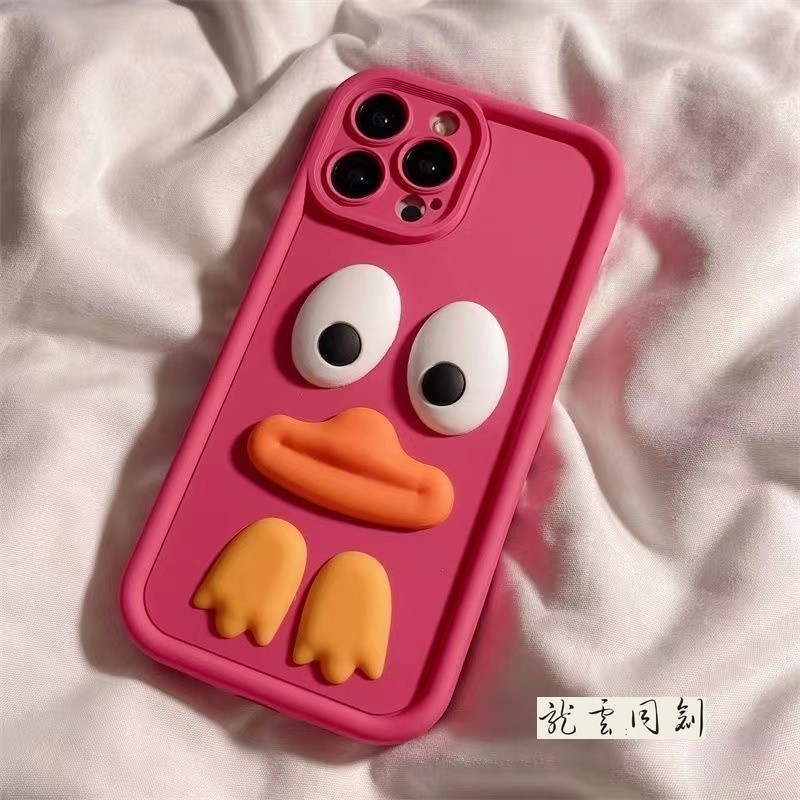 เคสโทรศัพท์มือถือ ซิลิโคนนิ่ม ผิวด้าน กันกระแทก ลายการ์ตูนเป็ดน่ารัก 3D สีแคนดี้ สําหรับ Samsung A55 A70 J7Prime A32 A33 A34 A50 A50S A30S A51 A52 A52S A53 A54 A71 A73 5G - รูปที่ 3