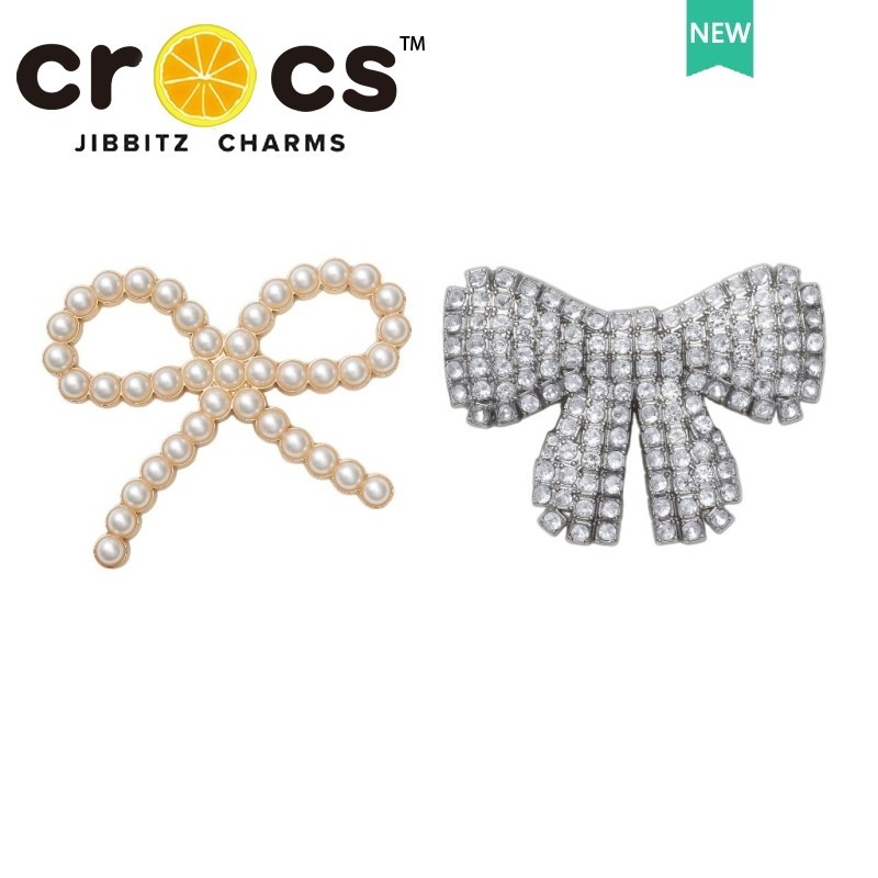 Jibbitz crocs charm แท้ หัวเข็มขัดรองเท้า โลหะ มุก โบว์ DIY อุปกรณ์เสริมรองเท้า