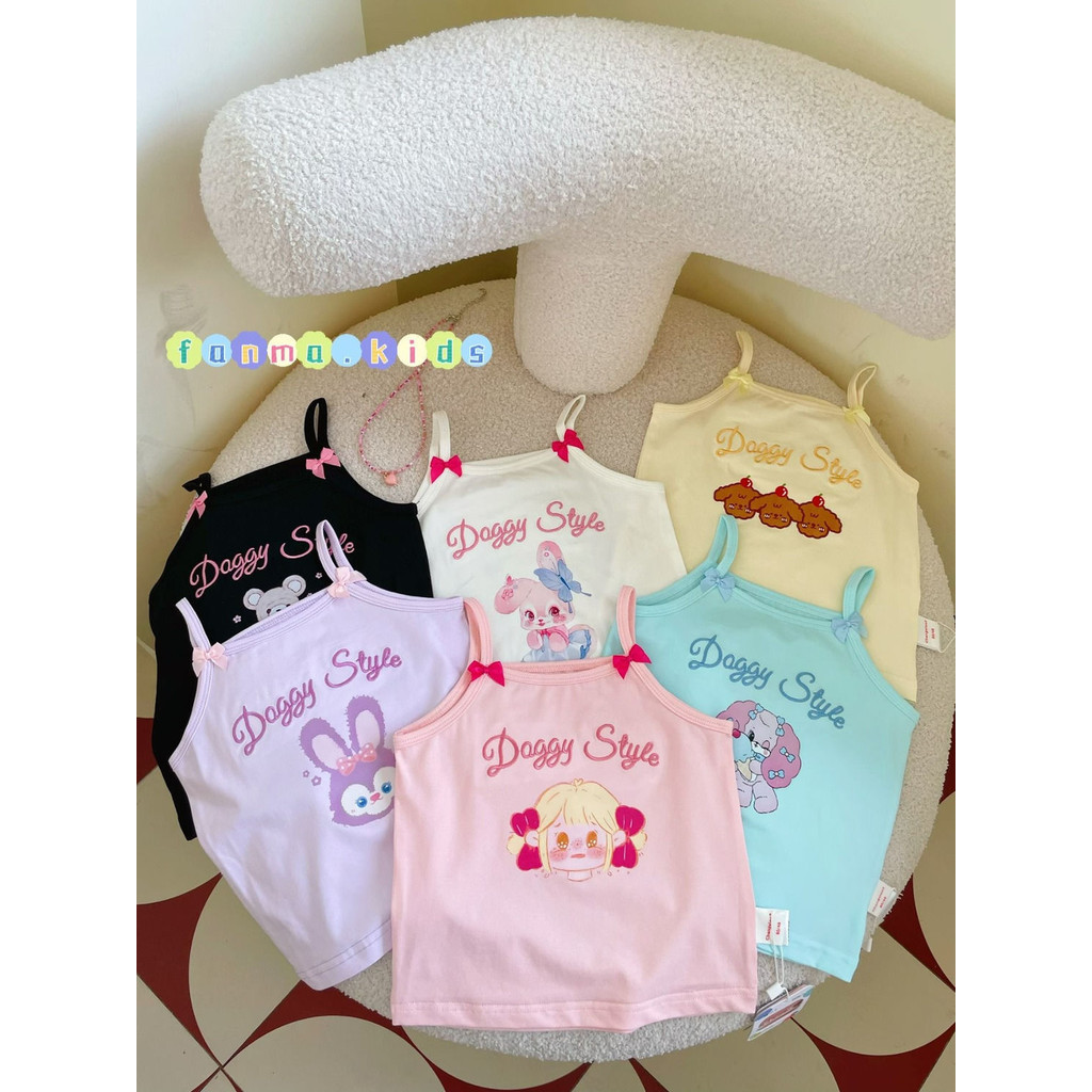 90-140【พร้อมส่ง】เสื้อสายเดี่ยวเด็กผู้หญิงสีพาสเทลลายการ์ตูนน่ารัก สำหรับเด็กเล็กในหน้าร้อน - รูปที่ 2