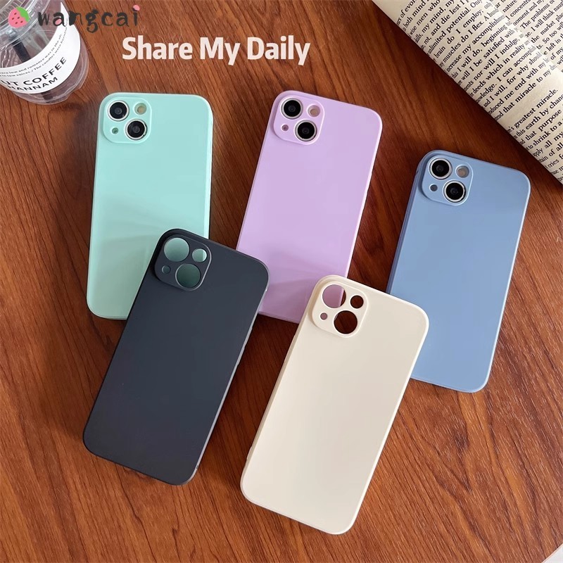 สําหรับ OnePlus 7 7T Pro 6 6T OnePlus7 OnePlus7T เคสโทรศัพท์ Candy สีทึบที่มีสีสันสีม่วง Cyan Simple Matte Frosted ตรงขอบ Soft TPU ปลอกกรณีปกหลัง