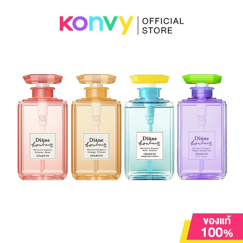 Moist Diane Bonheur Shampoo มอยส์ ไดแอน แชมพู 500ml (Grasse Rose/Orange Flower/Blue Jasmine/Night Dream Tea)