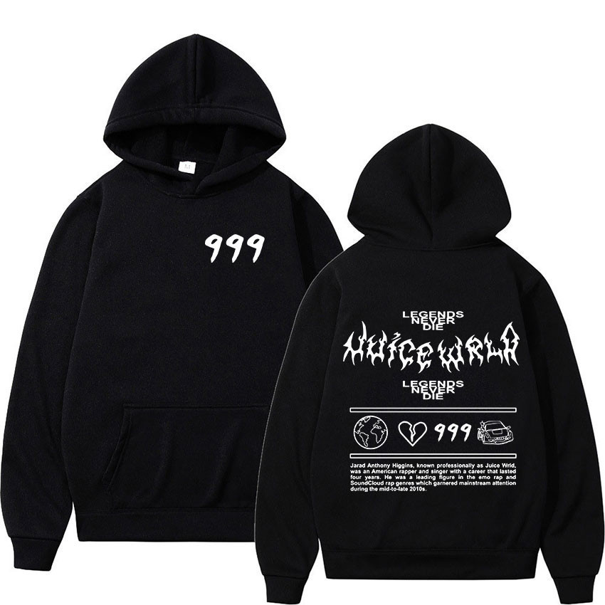 Rapper Juice Wrld 999 Letter แฟชั่น Hoodie ผู้ชายผู้หญิง