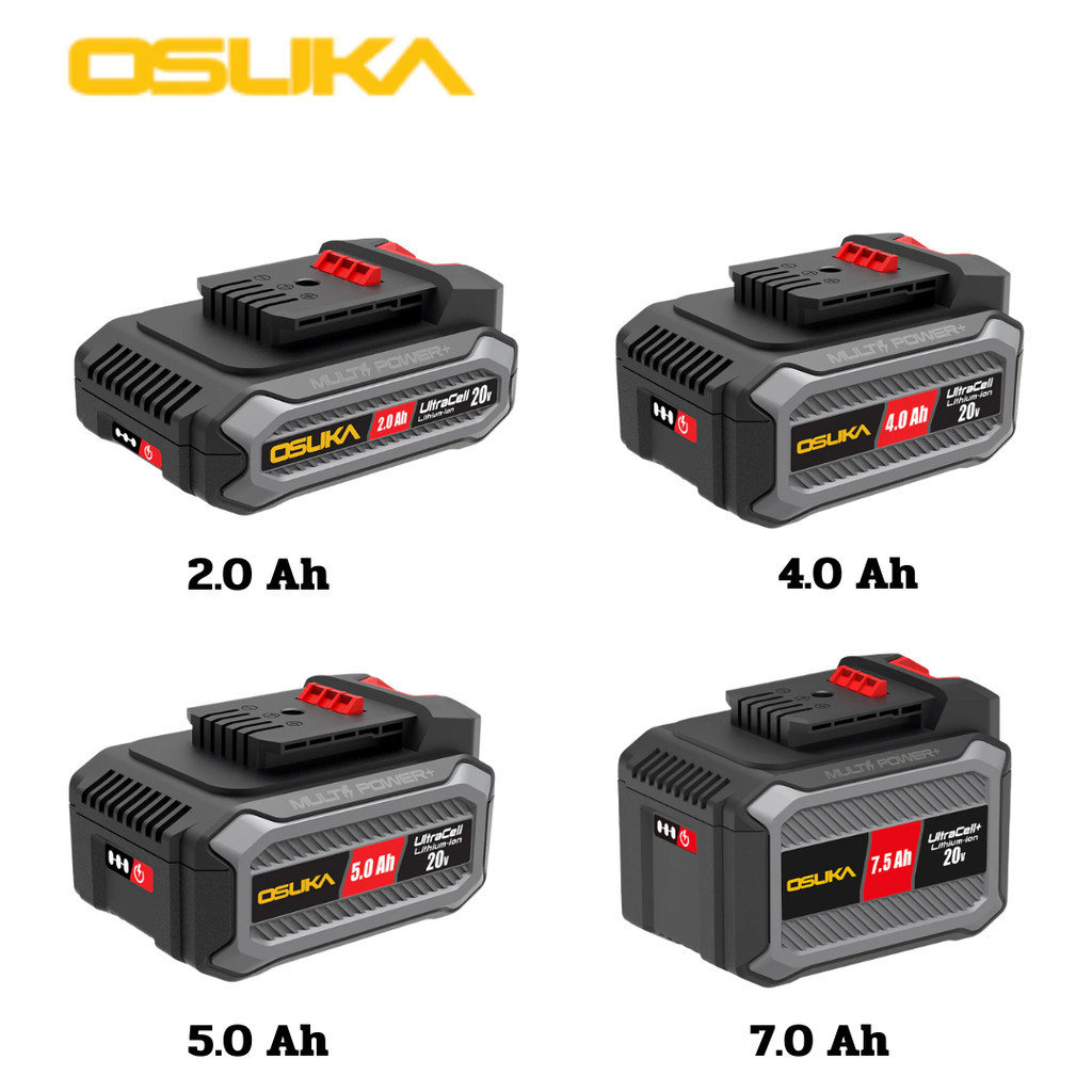 แบตเตอรี่ 20v 2.0Ah , 4.0Ah ,5.0Ah OSUKA รุ่นใหม่ เช็คสถานะแบตได้ ใส่ได้กับเครืองมือOSUKAทุกชิ้น