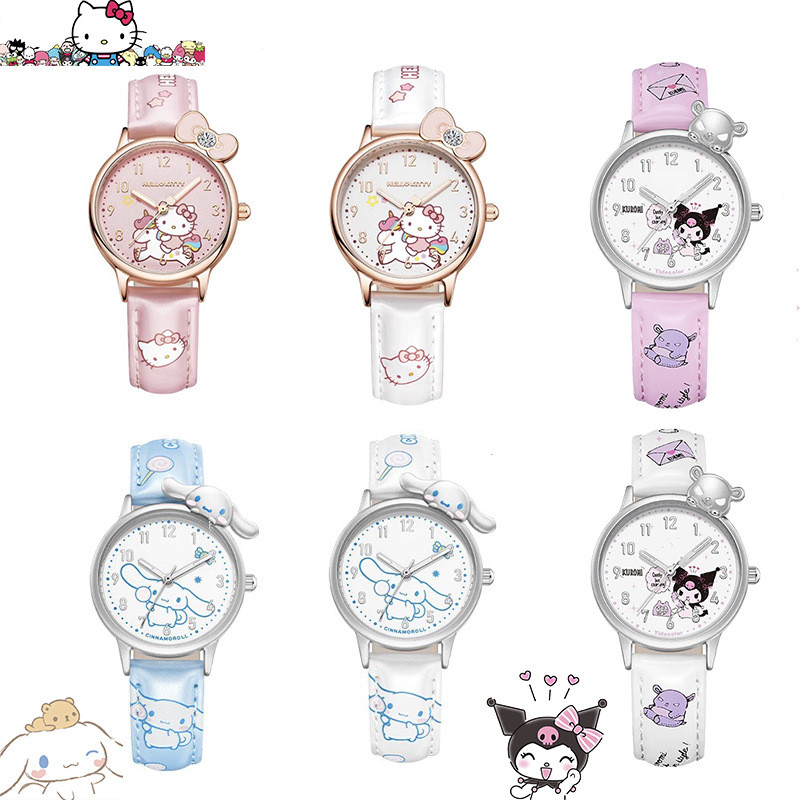 ใหม่ sanrio การ์ตูน kuromi hello kitty Cinnamoroll นาฬิกาสําหรับวัยรุ่นสาวนักเรียนคุณภาพสูงนาฬิกากันน้ําสําหรับเด็กสาวของขวัญที่ดีที่สุดสําหรับเด็ก