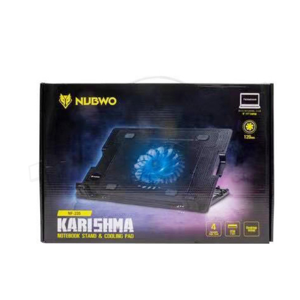 NUBWO พัดลมโน๊ตบุ๊ค พัดลมรองโน๊ตบุ๊ค 2 ใบพัดใหญ่ Cooler pad รุ่น NF-235 ปรับระดับความสูงได้