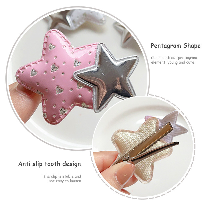 Rubuyou น่ารักดาวกิ๊บพันปี Y2k กิ๊บผมอุปกรณ์เสริมหวานห้าแฉก - รูปที่ 4