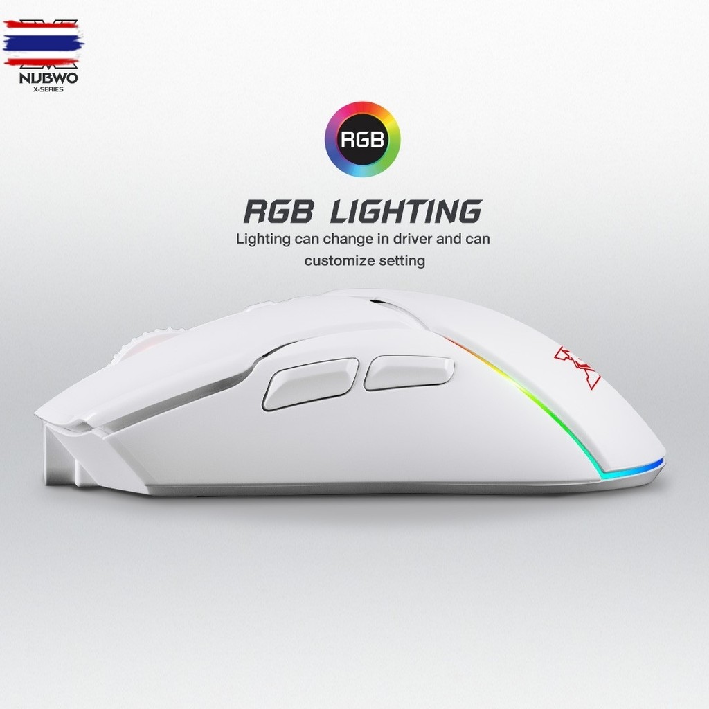 เมาส์เกมมิ่ง NUBWO ANTARES X58 WIRELESS&WIRED MACRO มีไฟ RGB ปรั DPI ได้ ใช้งานง่าย เหมาะสำหรัเล่นเก
