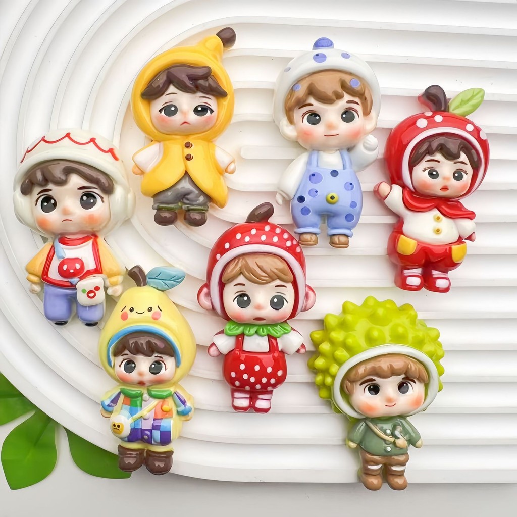 7 ชิ้นขนาดใหญ่ผลไม้ Boy เรซิ่น Charms สําหรับ DIY (8-330)888
