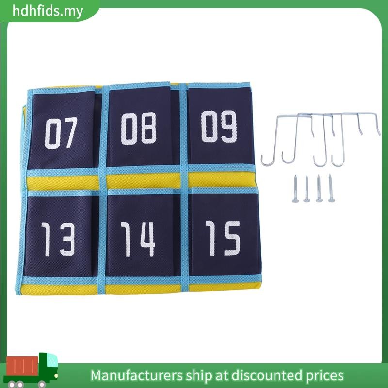 Numbered Pocket Chart Classroom Organizer สําหรับโทรศัพท์มือถือผู้ถือเครื่องคิดเลข (30 กระเป๋า, กระเ