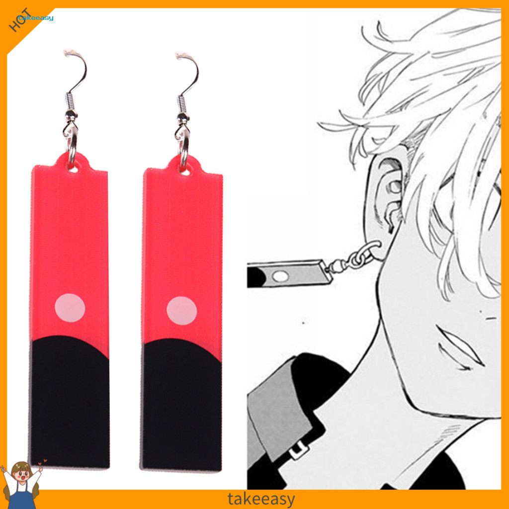 Tokyo Revengers ต่างหูอะนิเมะการ์ตูนตัวอักษร Takashi Mitsuya ไม่มีการอักเสบ Drop ต่างหูเครื่องประดับ