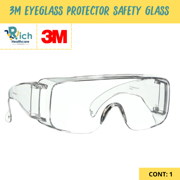 3M แว่นนิรภัยครอบแว่นสายตา เลนส์ใส Safety Eyewear UV Protection 99.9%