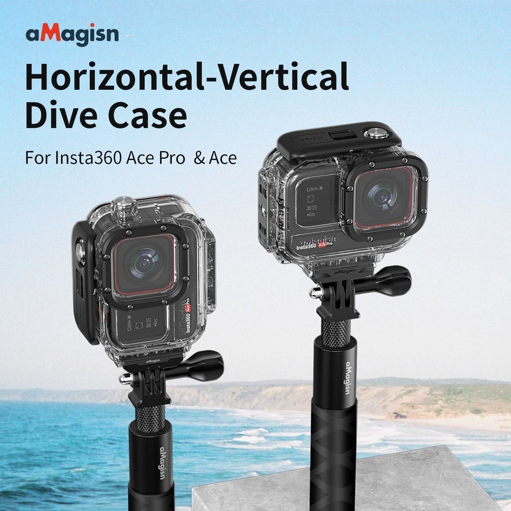 Amagisn Insta360 Ace Pro เคสดําน้ํา AcePro เคสกันน้ํา 60 เมตร อุปกรณ์เสริม