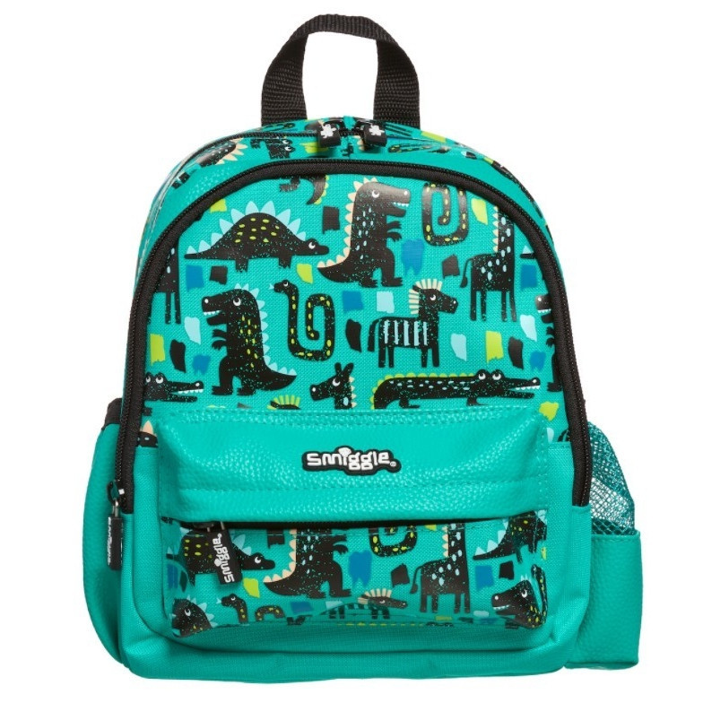 พร้อมส่ง 🙅‍♀️Smiggle Bag กระเป๋าเป้ กระเป๋านักเรียน สำหรับเด็กเล็ก ขนาด 10.5 นิ้ว ของแท้ 🚩 ลาย เขียว ไดโนเสาร์