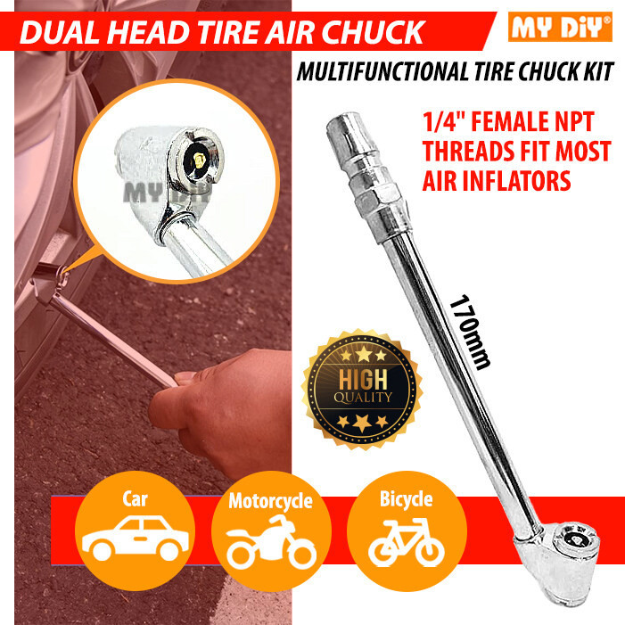 MYDIYSDNBHD - DUAL HEAD AIR TIRE CHUCK INFLATOR TIRE AIR CHUCK