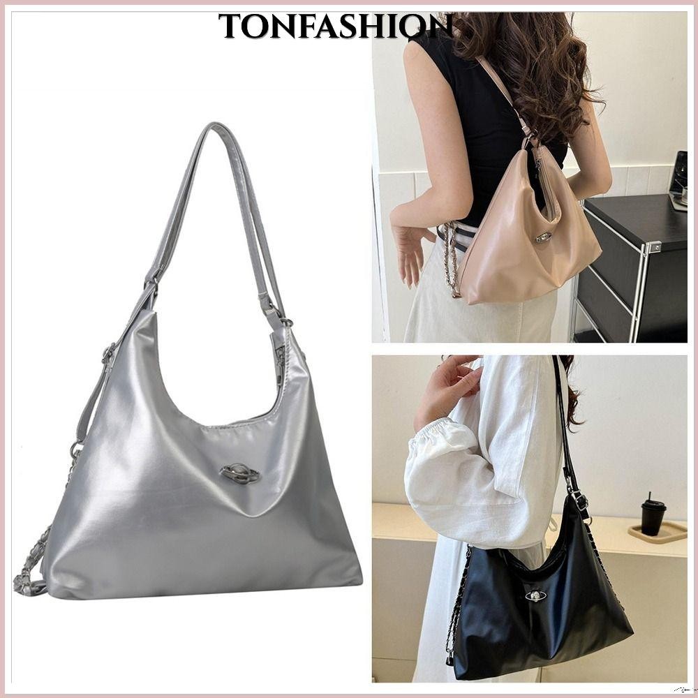 Tonfashion กระเป๋าสะพายไหล่ หนังนิ่ม ทรงโท้ท ขนาดใหญ่ จุของได้เยอะ พร้อมสายสะพาย สําหรับผู้หญิง 2024