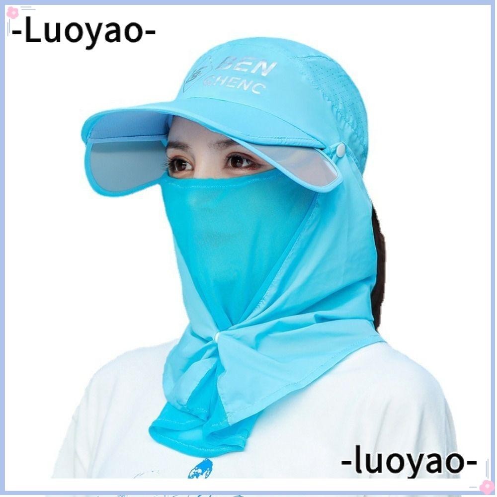 Luoyao หมวกกันแดด ผ้าเรยอน ระบายอากาศ ป้องกันรังสียูวี ป้องกันฝุ่น เหมาะกับฤดูร้อน สําหรับผู้หญิง