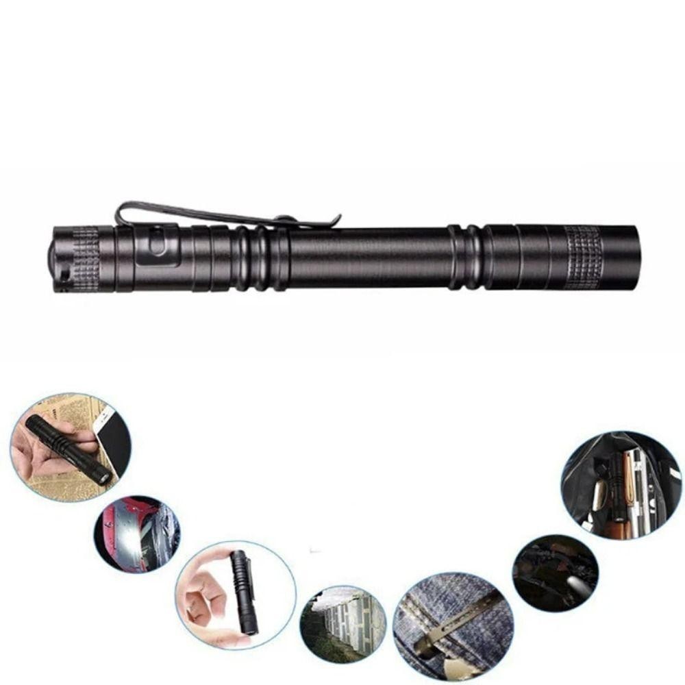 MIRAGE โคมไฟปากกาขนาดเล็ก ไฟฉายพกพาแบบพกพาพร้อมคลิป ไฟทํางานคลิป ไฟฉายฉุกเฉิน Super Bright Black Mini Light ไฟฉาย LED ขนาดเล็กเดินป่า - รูปที่ 2