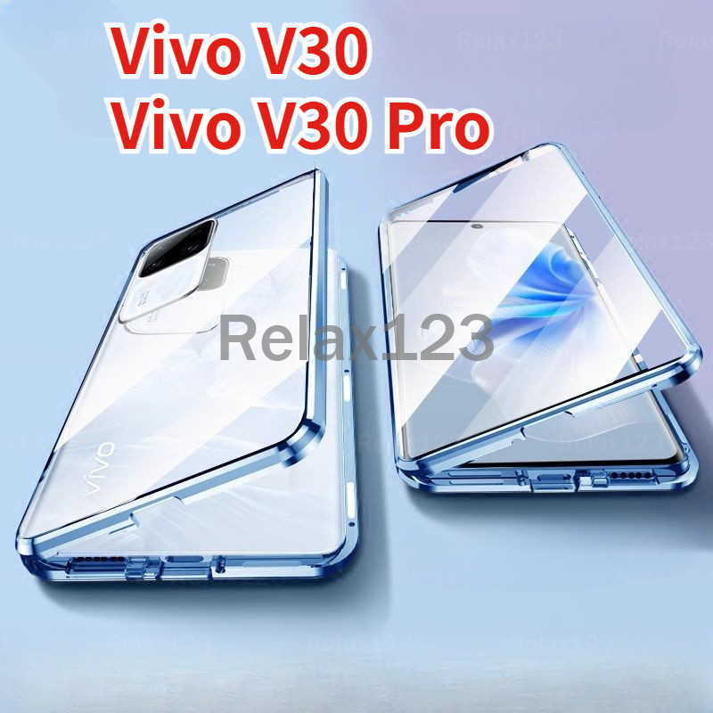 เคสป้องกันโทรศัพท์มือถือกระจก แบบแม่เหล็ก สองด้าน สําหรับ Vivo V30 Pro VivoV30Pro VivoV30 Case 5G 20