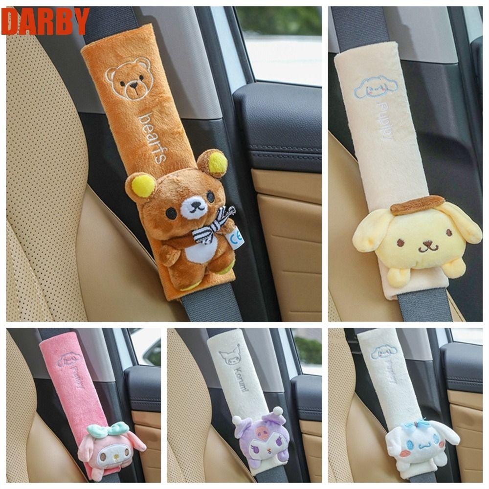 Darby ปลอกหุ้มเข็มขัดนิรภัยรถยนต์ ลายการ์ตูน My Melody Cinnamoroll Kuromi อุปกรณ์เสริม สําหรับตกแต่งภายในรถยนต์