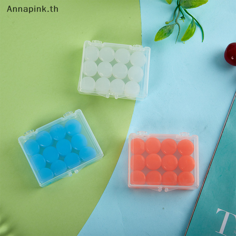Annapink.th 12PCS ซิลิโคนหูปลั๊กซิลิโคนซิลิโคนขี้ผึ้งปลั๊กอุดหูว่ายน้ํา Moldable ที่อุดหูลดเสียงรบกวน Cancelling Sleeping Protection EN