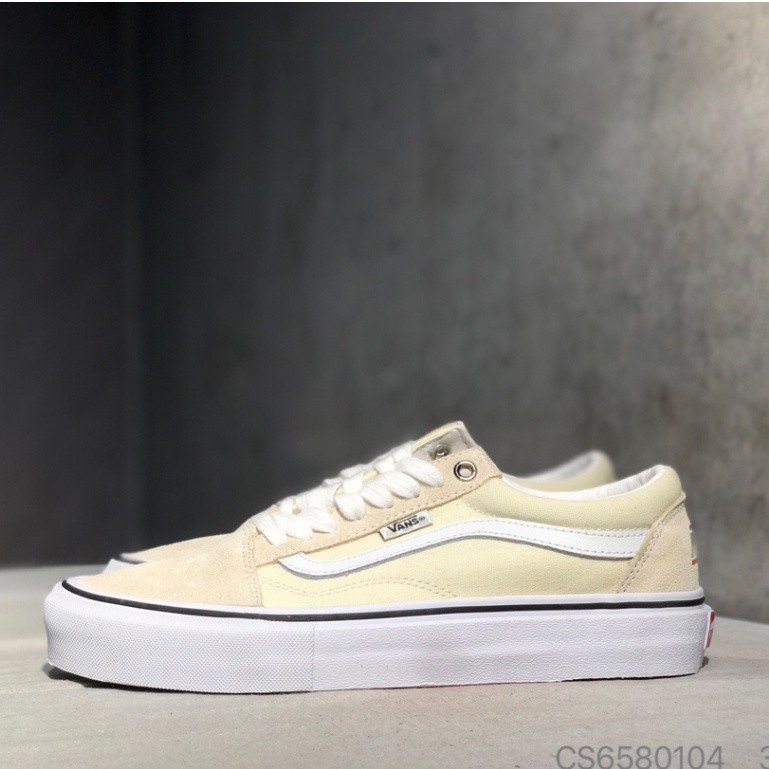 Vans OLD SKOOl Off White Low Top Casual Board Shoes 1WFF. ลดล้างสต็อก ลำลอง