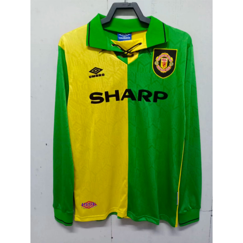 เสื้อกีฬาแขนยาว ลายทีมฟุตบอล Manchester United 1992-94 คุณภาพสูง ไซซ์ S-XXL