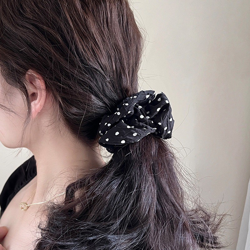 [ Featured ] ยางรัดผม ผ้าซาติน ลายจุด - ยางรัดผม ลําไส้ใหญ่ - ยางรัดผมแฟชั่น - ริบบิ้นผม ความสง่างาม - ยางรัดผม - เครื่องประดับผมเด็กผู้หญิง